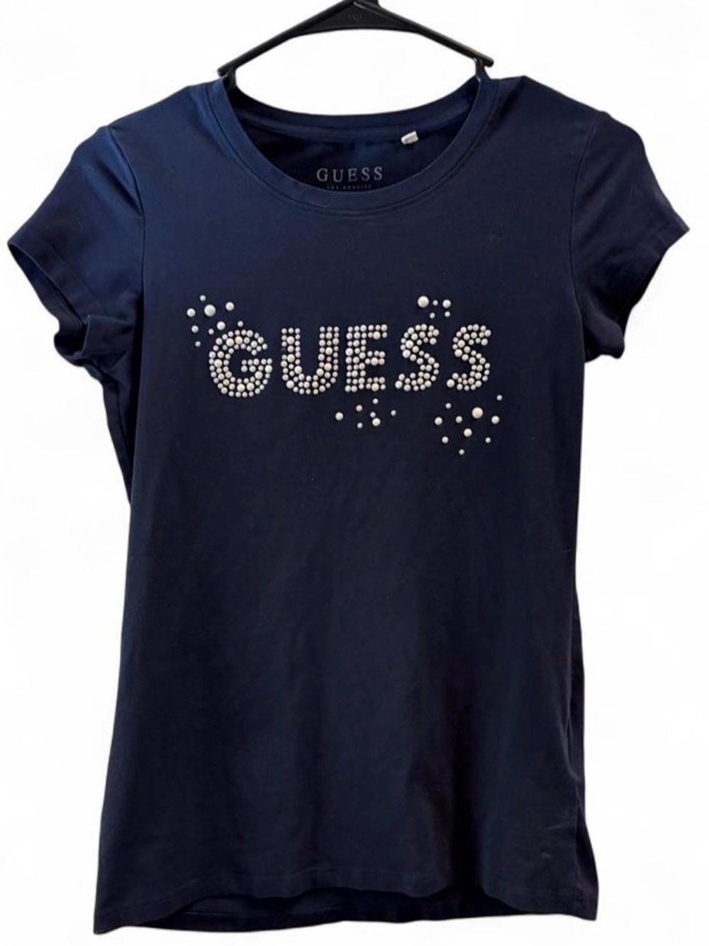 GUESS Women’s Navy Logo Pearl Tee